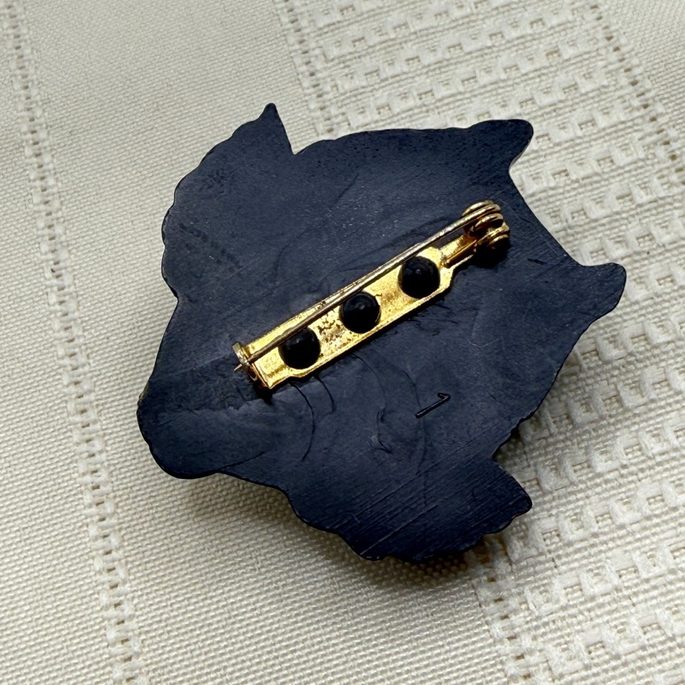 Vintage Hallmark Hoot Black Orange Yellow Wise Ole' Owl Hallowen Brooch Pin - Picture 3 of 6